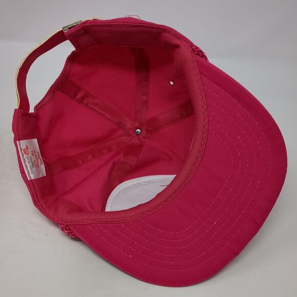 San Diego Slideback Rope Hat Pink One Size Adjustable Vent Holes Outdoor Vintage - Picture 7 of 9